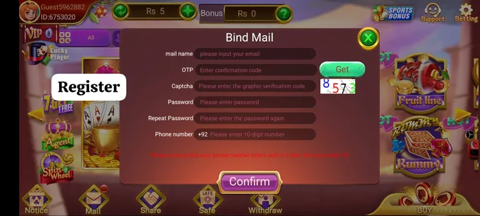Teen patti lucky Register